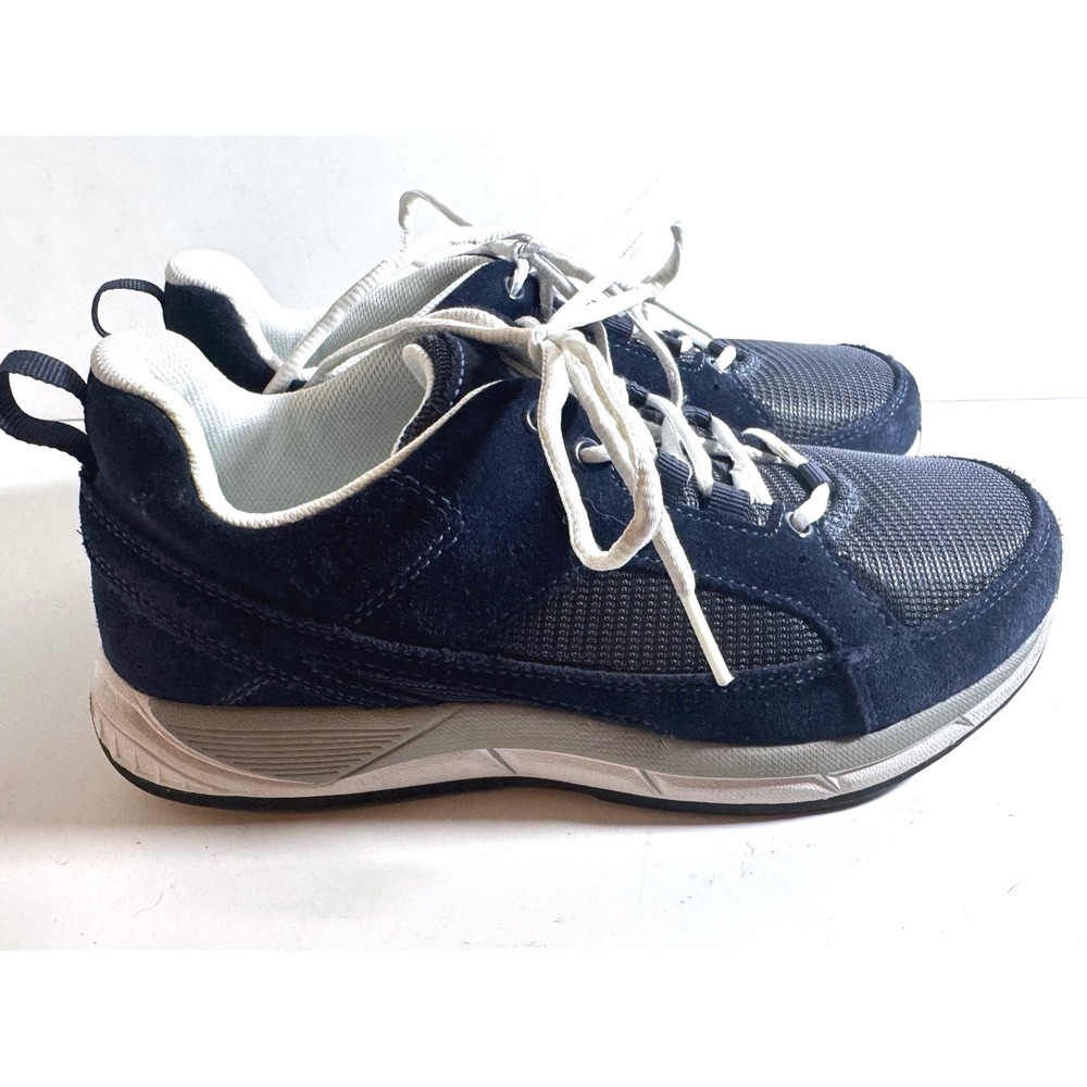 LL Bean Womens‎ Navy Blue Suede Mesh Walking Shoes Sneakers Size 8 Med Athletic